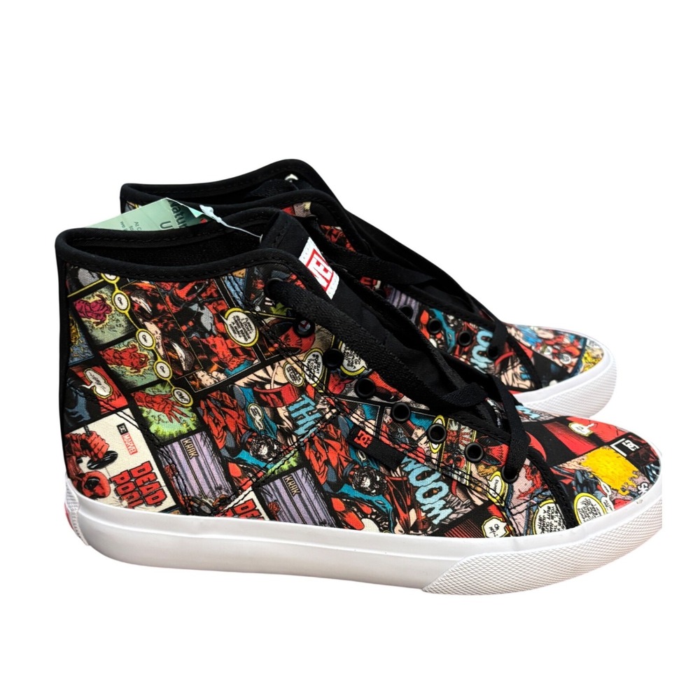 NWT DC Shoes X Marvel Deadpool Manual Hi Sneakers Multi Color Mens 10